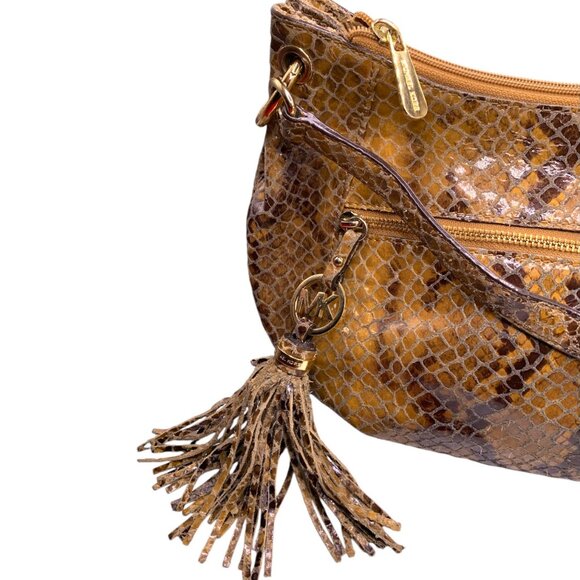 MICHAEL KORS Snakeskin Leather Crossbody Hobo - Picture 4 of 8